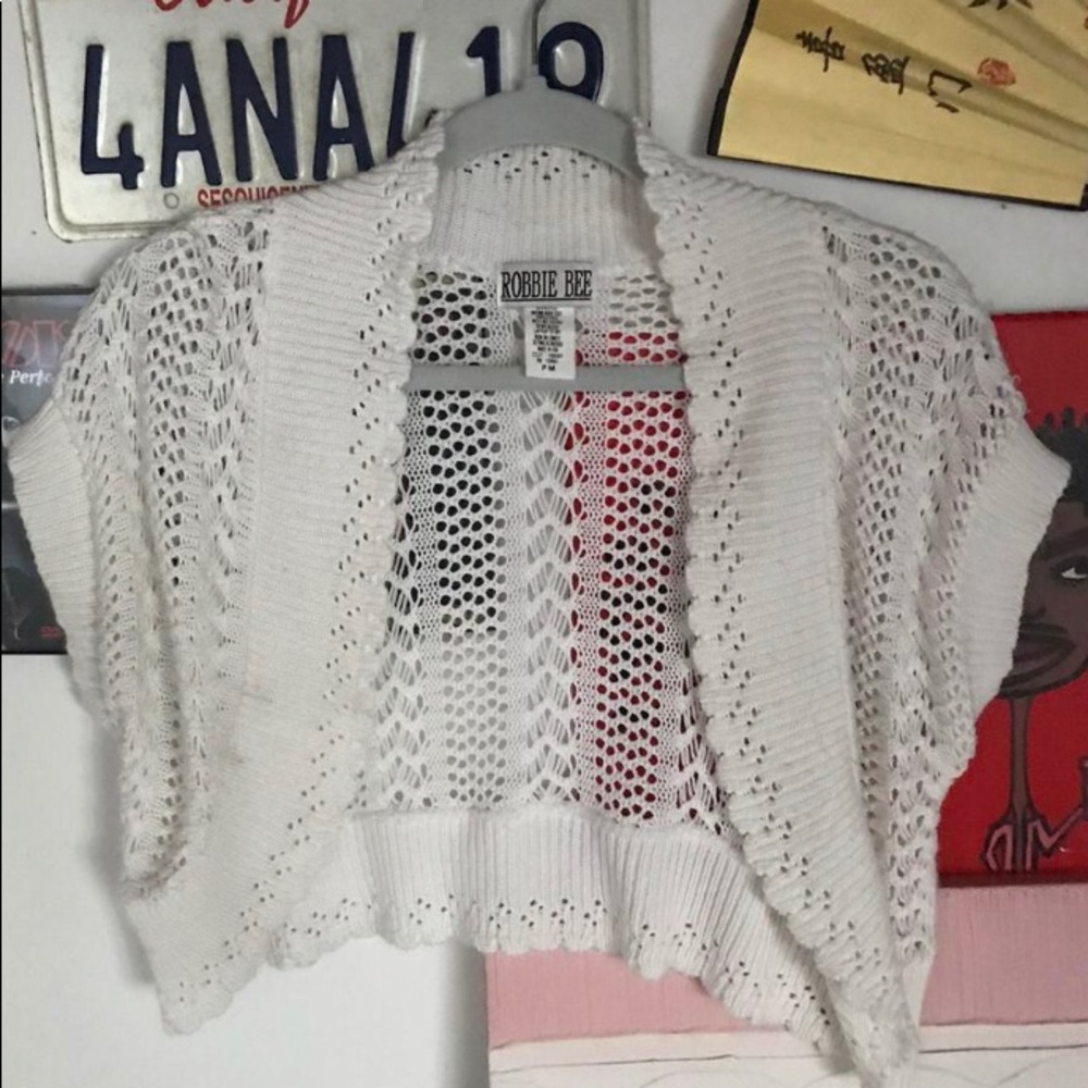 White knit cardigan